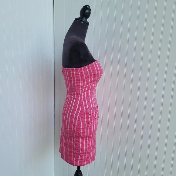 Momoco Dress Women Pink Strapless Short Stretch Casual Basic Zip Eur 36 Lined XS - Picture 3 of 9